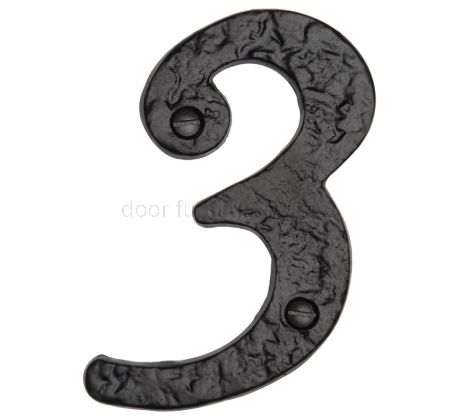 Black Antique Iron Tudor Surface Fix Front Door Numbers 0-9 102mm