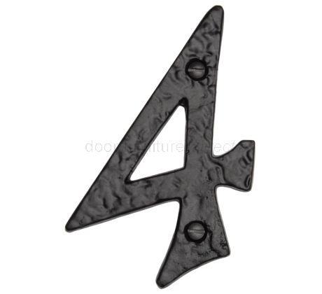 Black Antique Iron Tudor Surface Fix Front Door Numbers 0-9 102mm