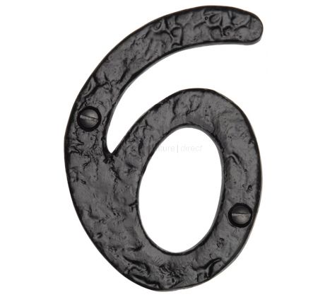 Black Antique Iron Tudor Surface Fix Front Door Numbers 0-9 102mm