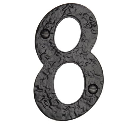 Black Antique Iron Tudor Surface Fix Front Door Numbers 0-9 102mm