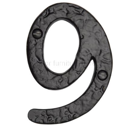 Black Antique Iron Tudor Surface Fix Front Door Numbers 0-9 102mm