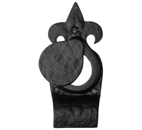 Black Antique Iron Tudor Fleur de Lys Rim Cylinder Cover 138x60mm