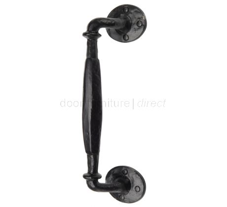 Black Antique Iron Tudor Offset Door Pull Handle 223x61mm