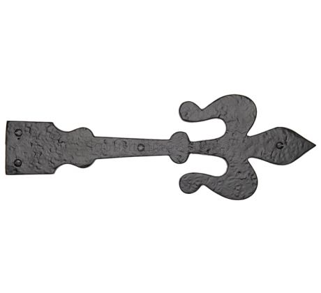 Black Antique Iron Tudor Fleur de Lys Dummy Hinges 308mm Pairs