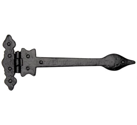 Black Antique Iron Tudor Fancy Tee Hinge 308mm In Pairs