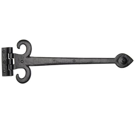 Black Antique Iron Tudor Fleur de Lys Tee Hinge 457mm Pairs