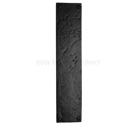 Black Antique Iron Tudor Square Edge Finger Push Plate 301x65mm
