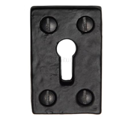 Black Antique Iron Tudor Rectangular Keyhole Cover 49x31mm