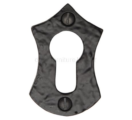 Black Antique Iron Tudor Decorative Euro Cylinder Cover Plate 60mm