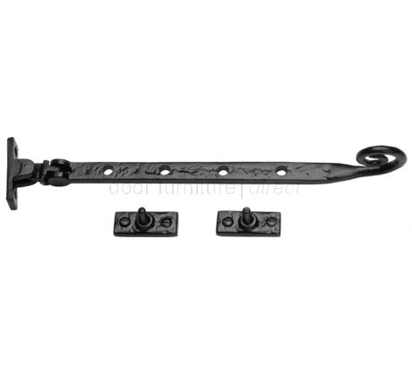 Black Antique Iron Tudor Monkey Tail Window Stay 254mm (10in)