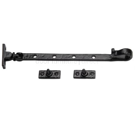 Black Antique Iron Tudor Shepherds Crook Casement Stay 308mm (12in)