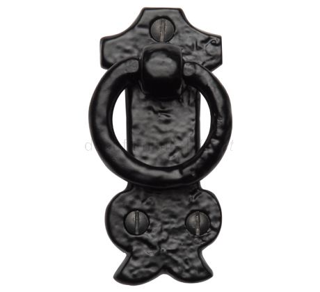 Black Antique Iron Tudor Decorative Cupboard Ring Pull 80x35mm