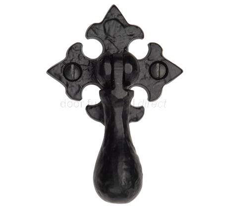 Black Antique Iron Tudor Drop Handle Cupboard Pull 56mm