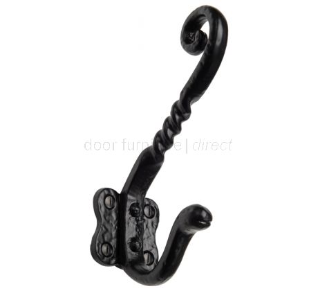 Black Antique Iron Tudor Decorative Hat and Coat Hook 152mm