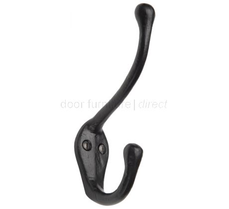 Black Antique Iron Tudor Plain Hat and Coat Hook 142mm