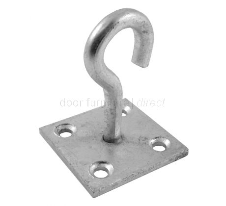 Galvanised 8mm Hook on Plate 64x50mm