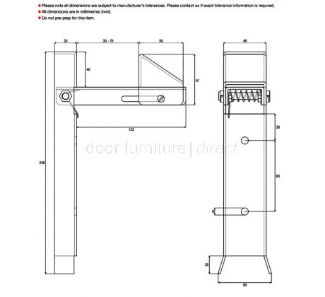 Stainless Steel Door Stop/Holder 250mm Grade 316