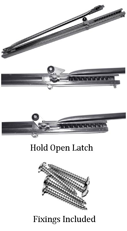Galvanised Channel Spring Hold Open Door Stay 800-1100mm