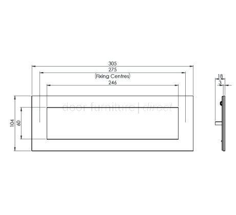Grade 316 Satin Stainless Steel Letter Plate 305x104mm