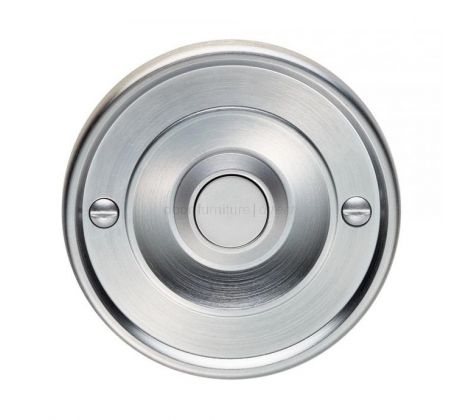 Satin Chrome Circular Bell Push 64mm