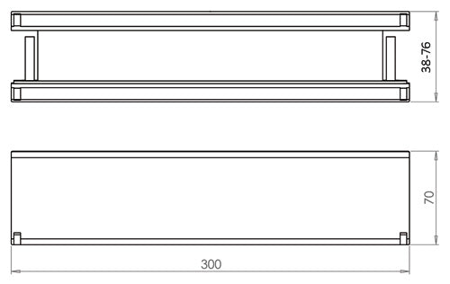 Satin Stainless Slim Telescopic Letter Plate 300x70mm