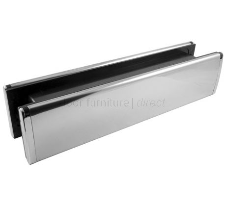 Polished Stainless Slim Telescopic uPVC Letter Plate 300x70mm