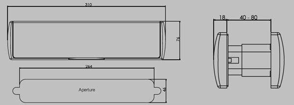 Prostyle Telescopic Letter Plate White 310x76mm