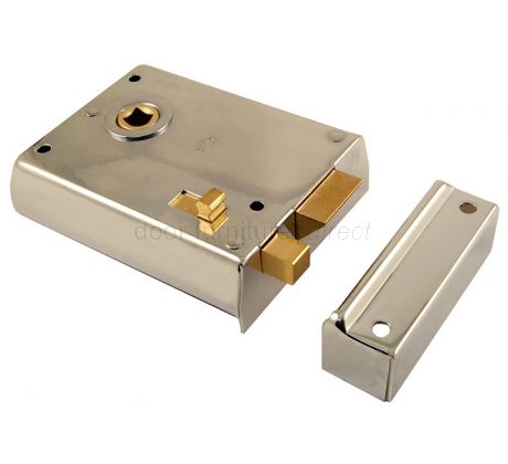 Polished Chrome Rim Latch With Slide Latch