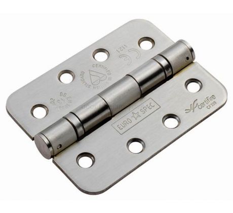 Satin Stainless 4x3inx3mm Ball Bearing Radiused Hinge In Pairs