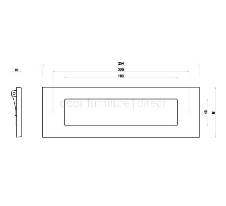 PVD None Tarnish Brass Letter Box 254x81mm