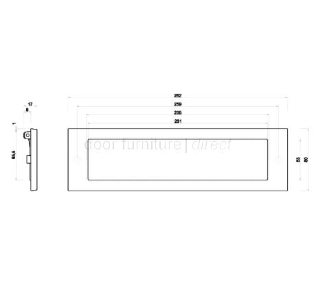 PVD None Tarnish Brass Letter Plate 282x80mm