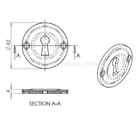 PVD None Tarnish Brass Escutcheon 42mm
