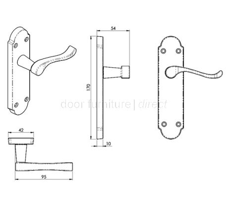 PVD None Tarnish Brass Oakley Latch Door Handles