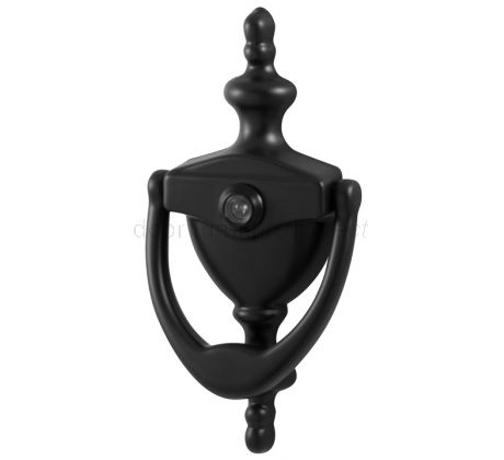 Hoppe Black Traditional Spyhole Urn Door Knocker