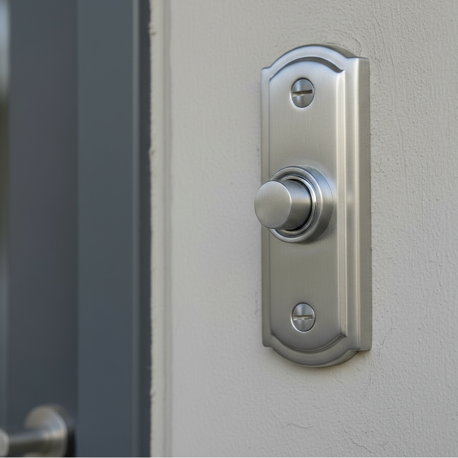 Sloane Satin Chrome Bell Push 81x31mm