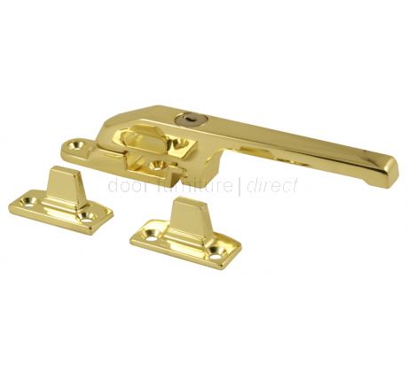Polished Brass Locking Window Fastener