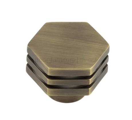 Hoxton Nile Hexagonal Stepped Cabinet Knob 30mm