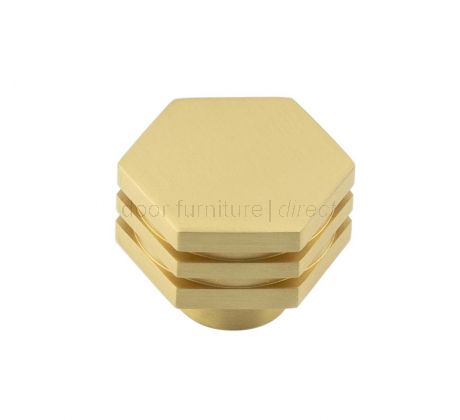 Hoxton Nile Hexagonal Stepped Cabinet Knob 30mm