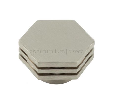 Hoxton Nile Hexagonal Stepped Cabinet Knob 40mm