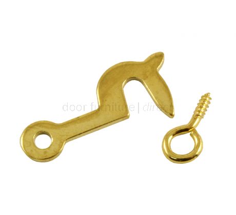 Brass Side Hook and Eye 1in (25mm)