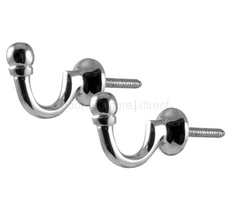 Ball End Tassel Hook Chrome Pack of 2
