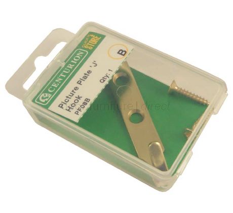 Picture Plate J Hook Electro Brassed