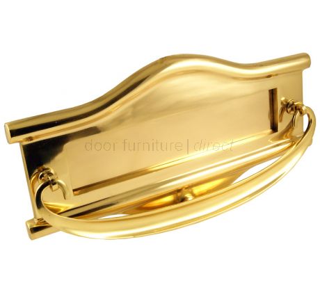 Polished Brass Postal Knocker Letter Plate 311x159mm