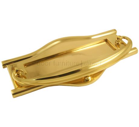 Polished Brass Postal Knocker Letter Plate 311x159mm
