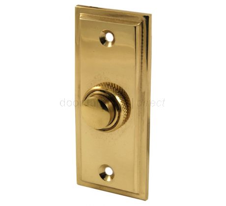 Polished Brass Stepped Bell Push 76x32mm