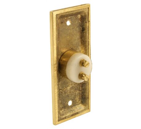 Polished Brass Stepped Bell Push 76x32mm