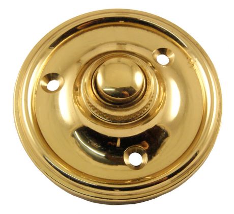 Polished Brass Circular Bell Push 60mm