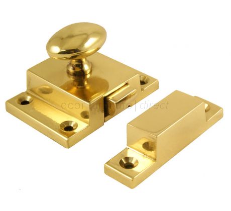 Brass Oval Knob Cupboard Catch 57x41mm