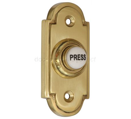 Brass Shaped Bell Push with China Press 76x33mm