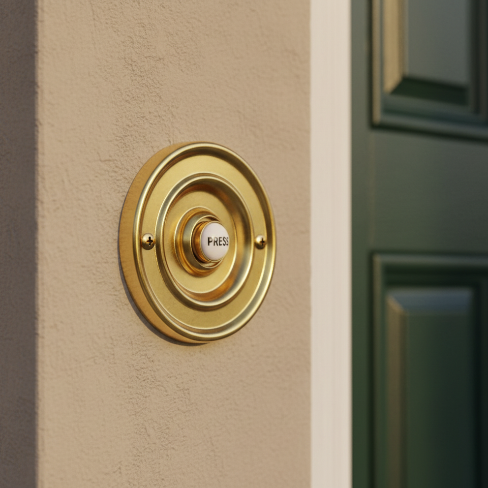 Brass Circular Bell Push with China Press 76mm